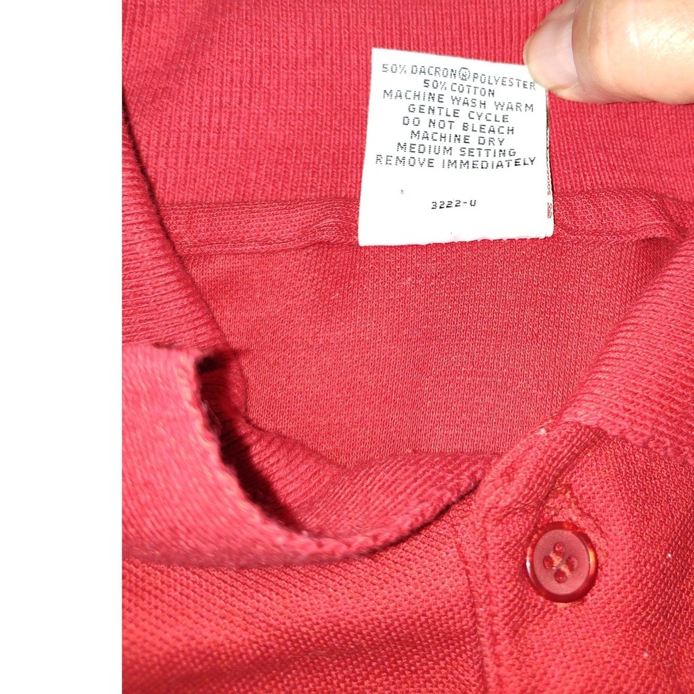 Vintage Campus Le Tigre Polo Shirt Mens XLRed ShortSleeve Made in USA Tiger Logo - Picture 5 of 5